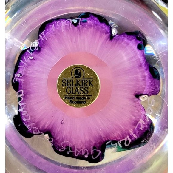 VINTAGE SELKIRK GLASS SCOTLAND TWILIGHT 1997 ETCHED MARK HANDMADE IN SCOTLAND LT - Picture 6 of 8